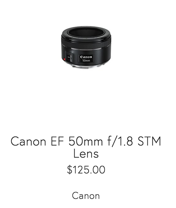 Canon 50 mm Lens 